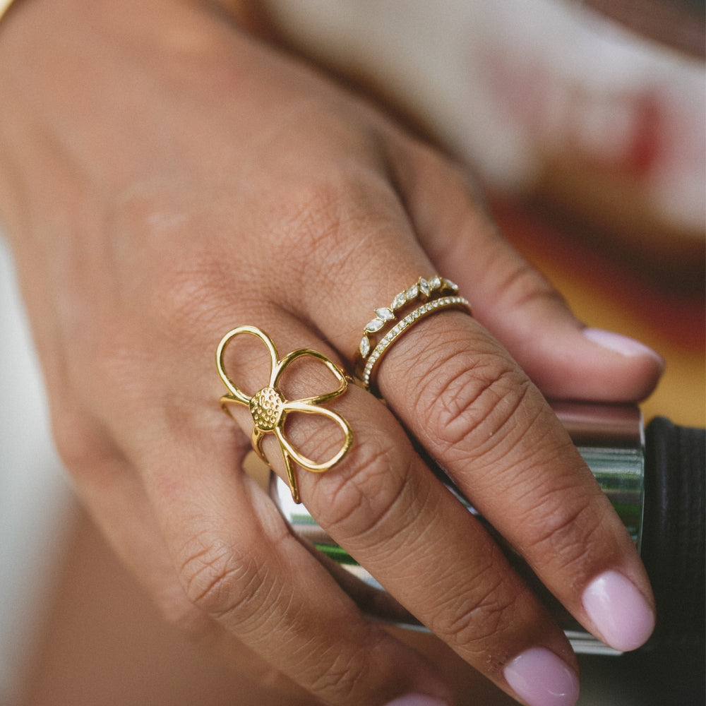 Anello Cristallo Mia Oro 18K