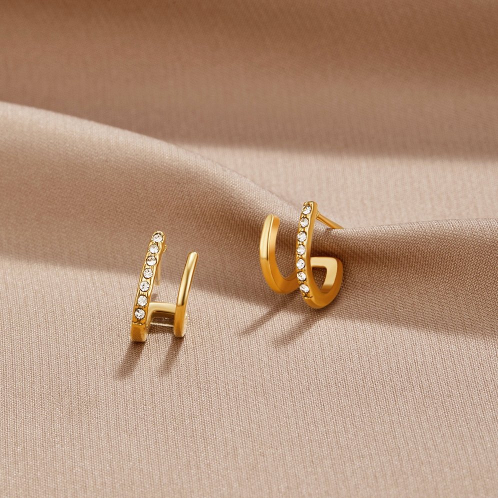 Orecchini Artiglio Oro 18K e Cristallo