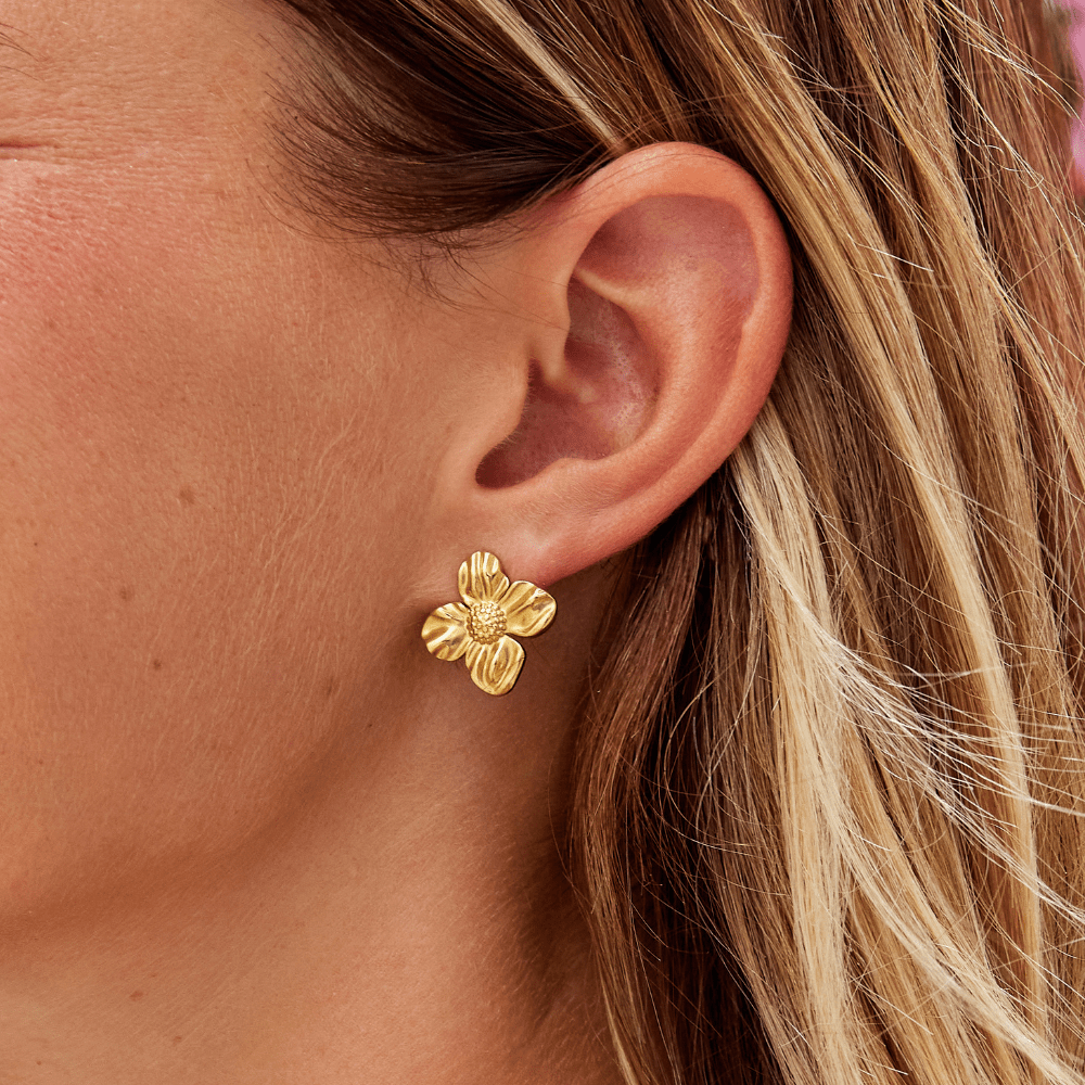 Orecchini Fiore Oro 18K