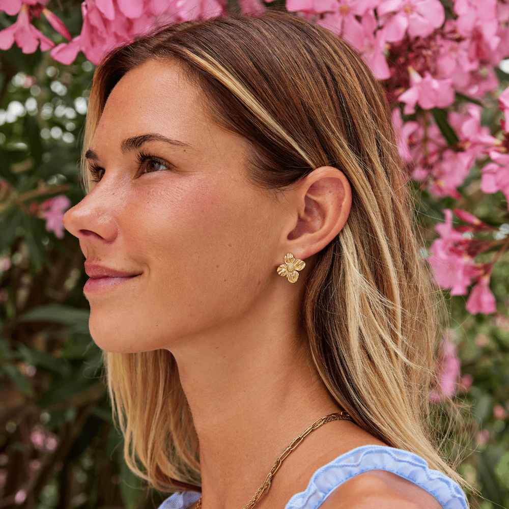 Orecchini Fiore Oro 18K