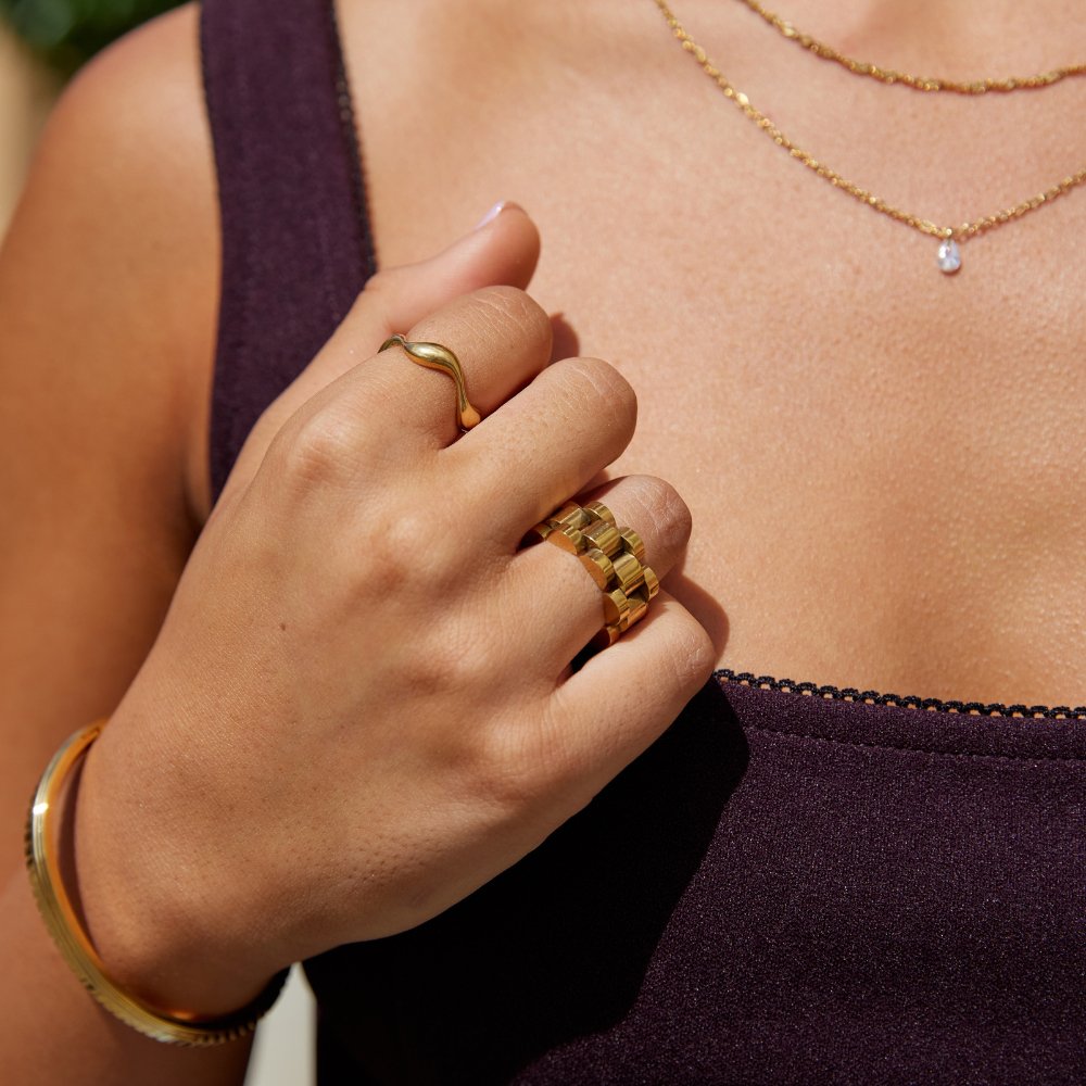 Anello Onda Oro 18K