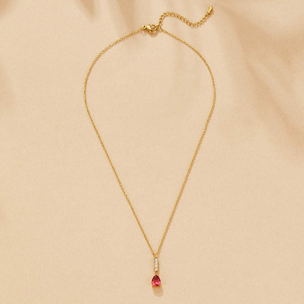 Collana Goccia Cristallo Rubino