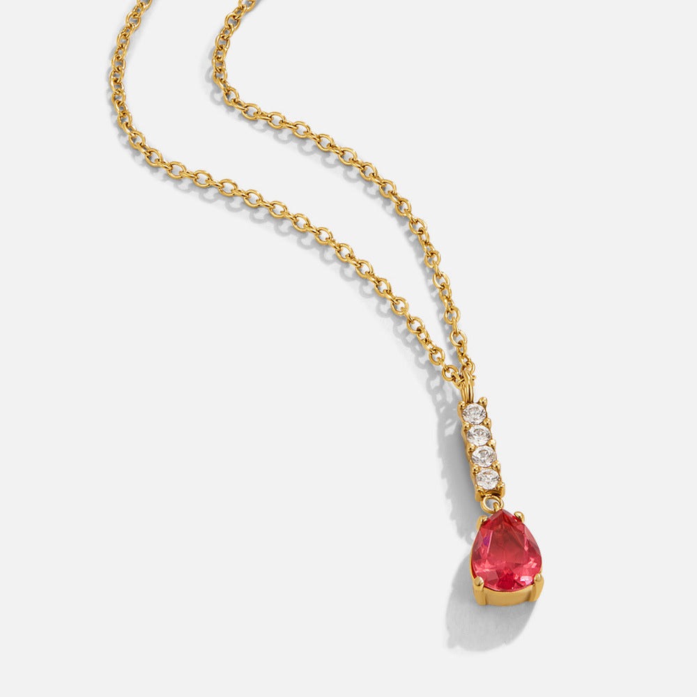 Collana Goccia Cristallo Rubino