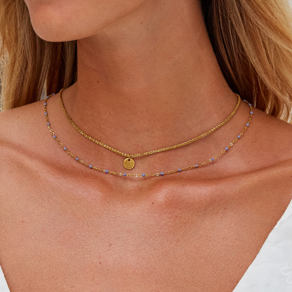 Collana a Strati Moneta Oro