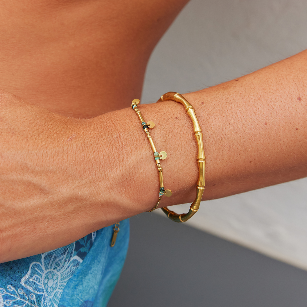Bracciale Disco Neri Oro
