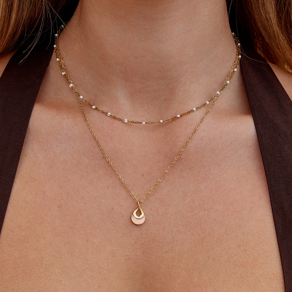 Collana con Ciondolo Pietra Bianca Tiffany