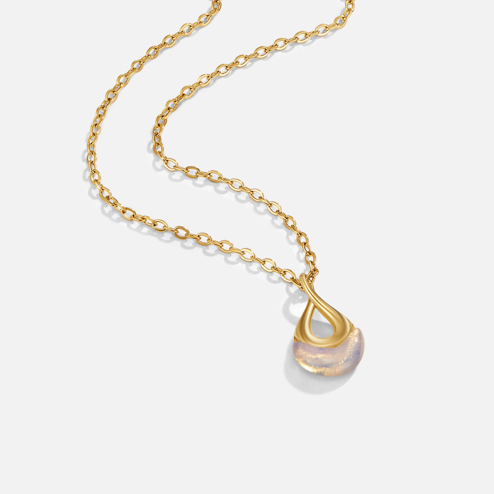 Collana con Ciondolo Pietra Bianca Tiffany