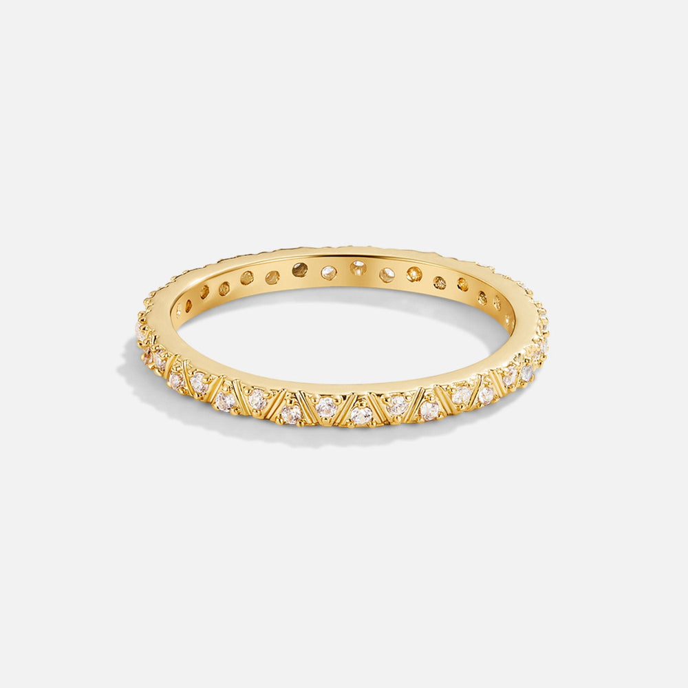 Anello Fascia Arquette Oro e Cristallo