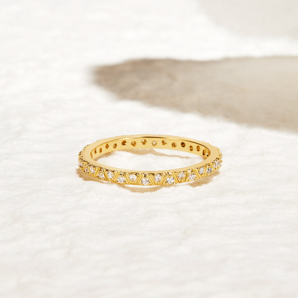 Anello Fascia Arquette Oro e Cristallo
