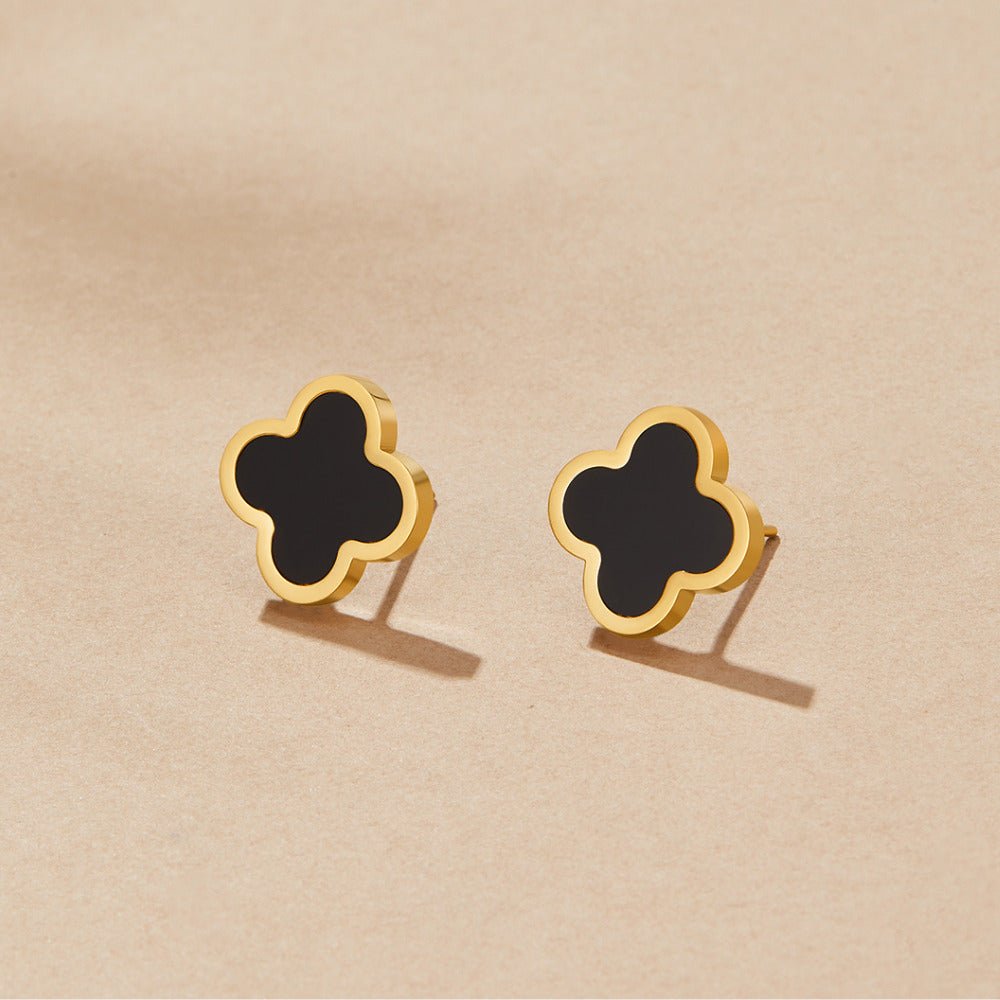 Orecchini a Perno Clover Nero