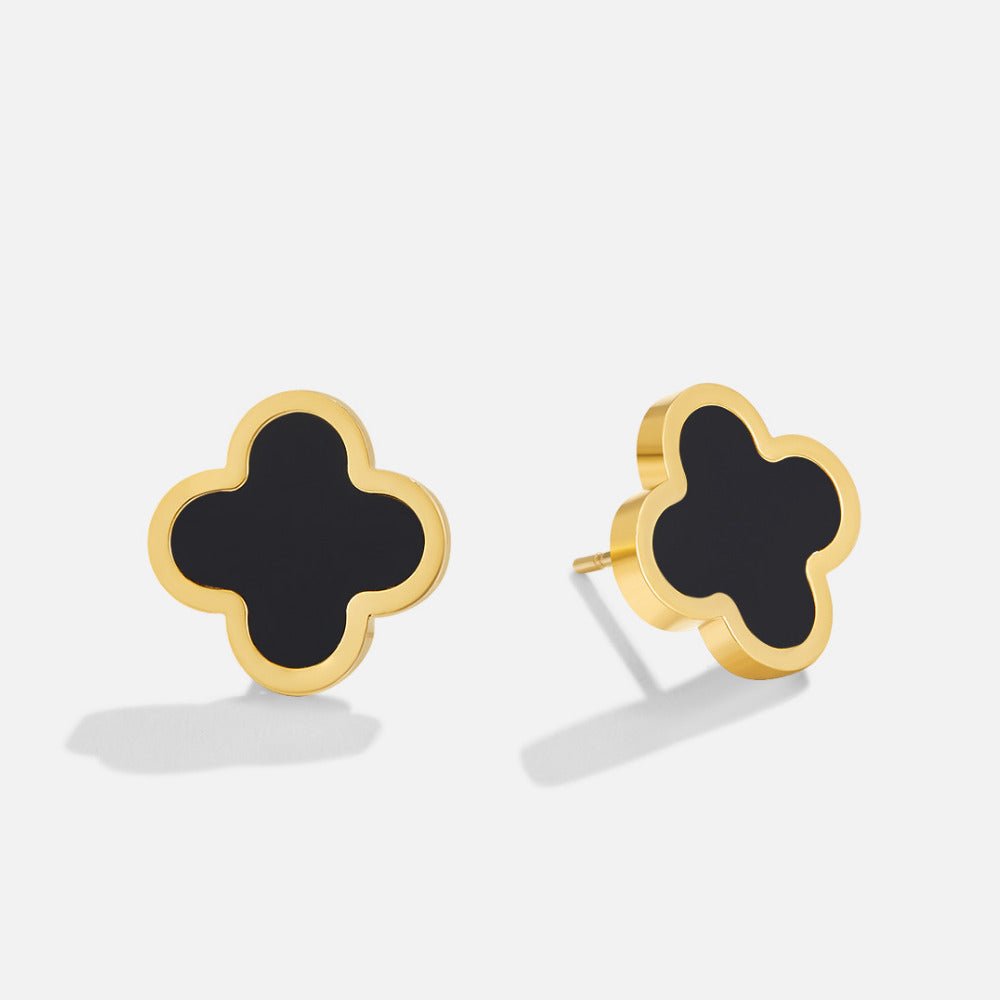 Orecchini a Perno Clover Nero