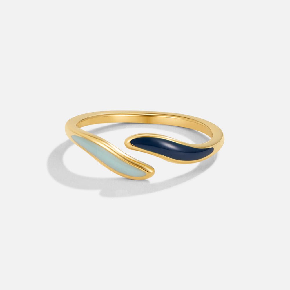 Anello Avvolgente Onde Blu Oceano
