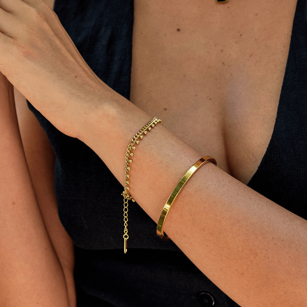 Bracciale Catena Cubana con Goccia Brie