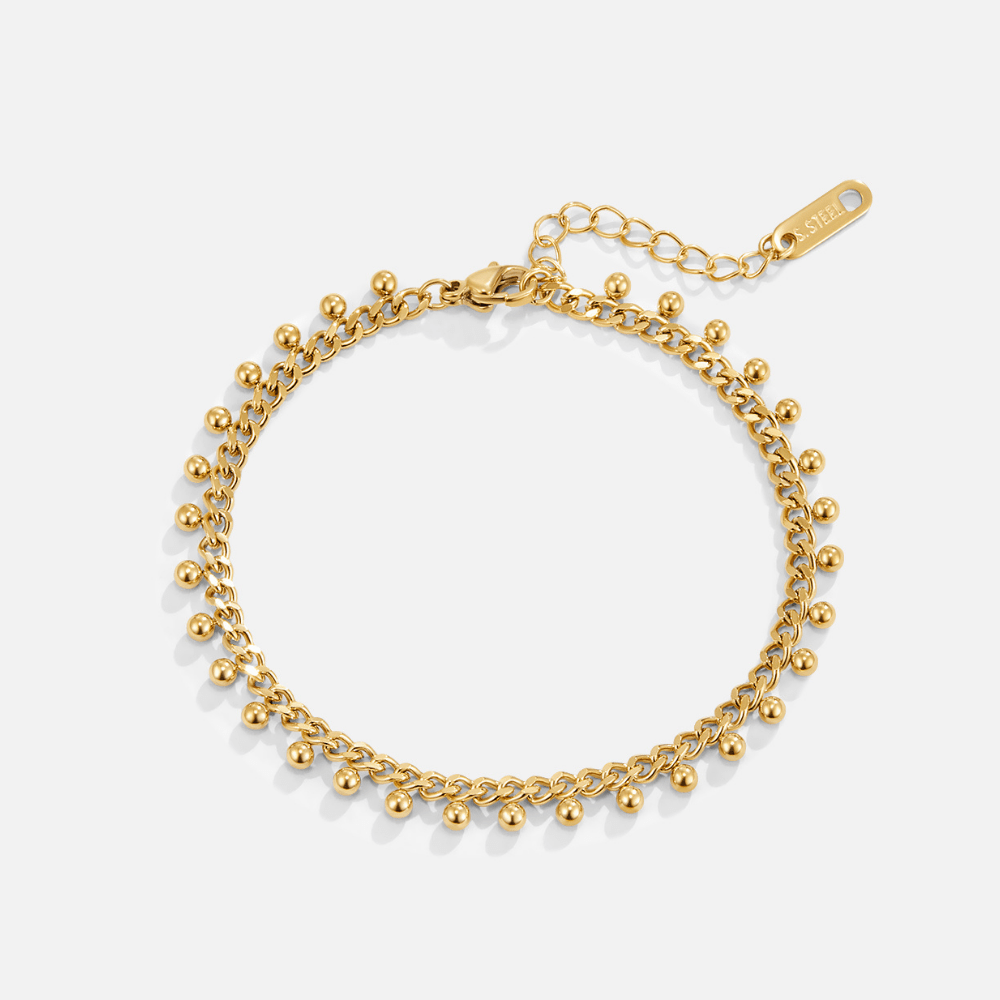 Bracciale Catena Cubana con Goccia Brie