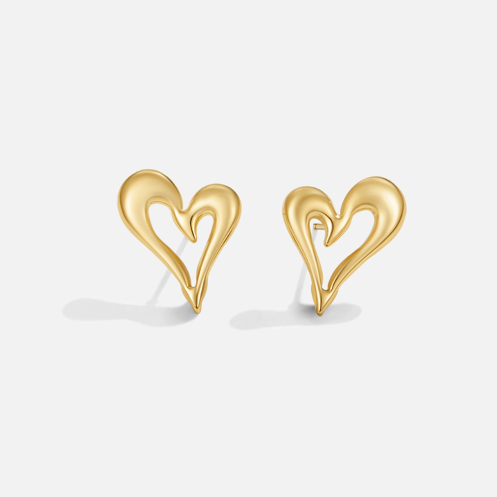 Orecchini a Perno Cuore Celine Oro