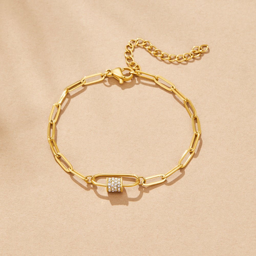 Bracciale Paperclip con Charm Cristallo