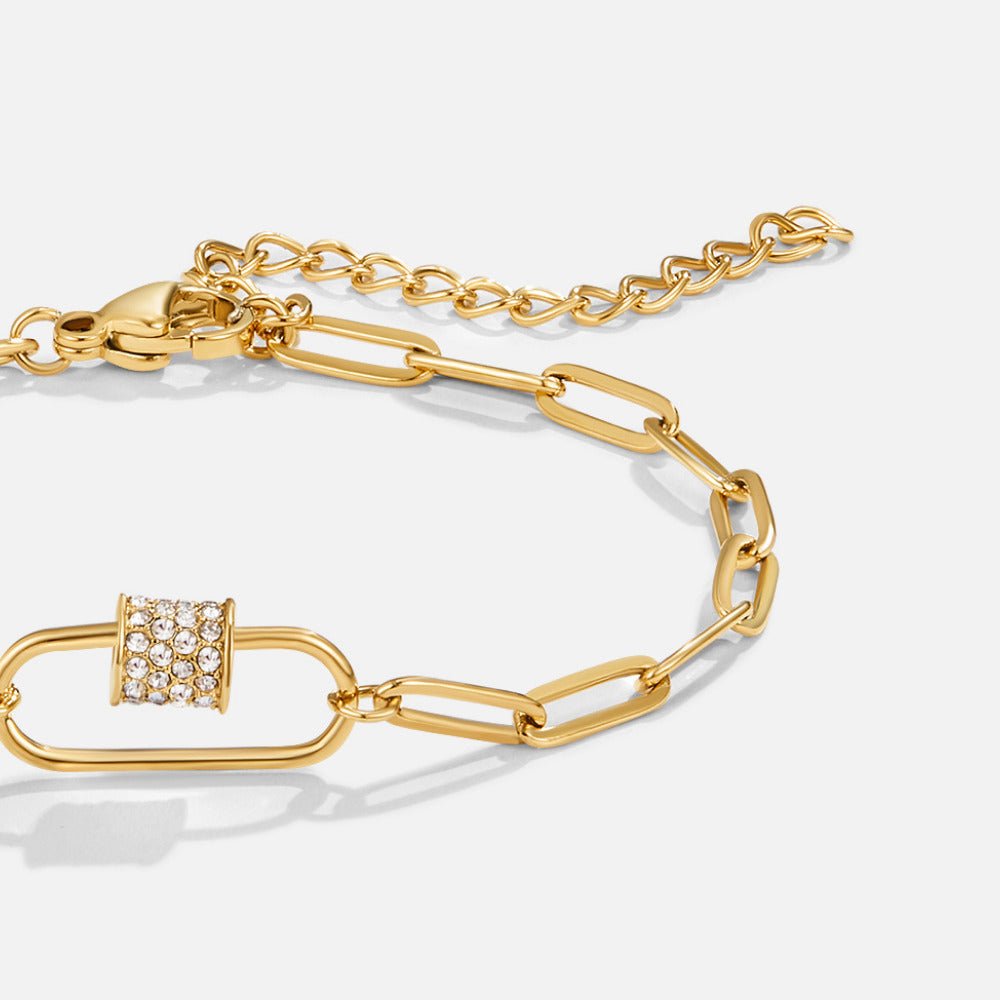 Bracciale Paperclip con Charm Cristallo