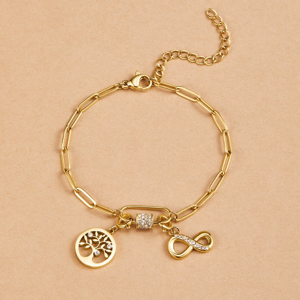 Bracciale Paperclip con Charm Cristallo