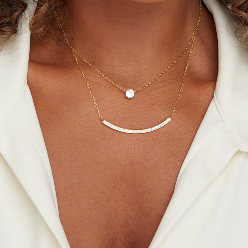 Collana a Strati Cristallo Delicata