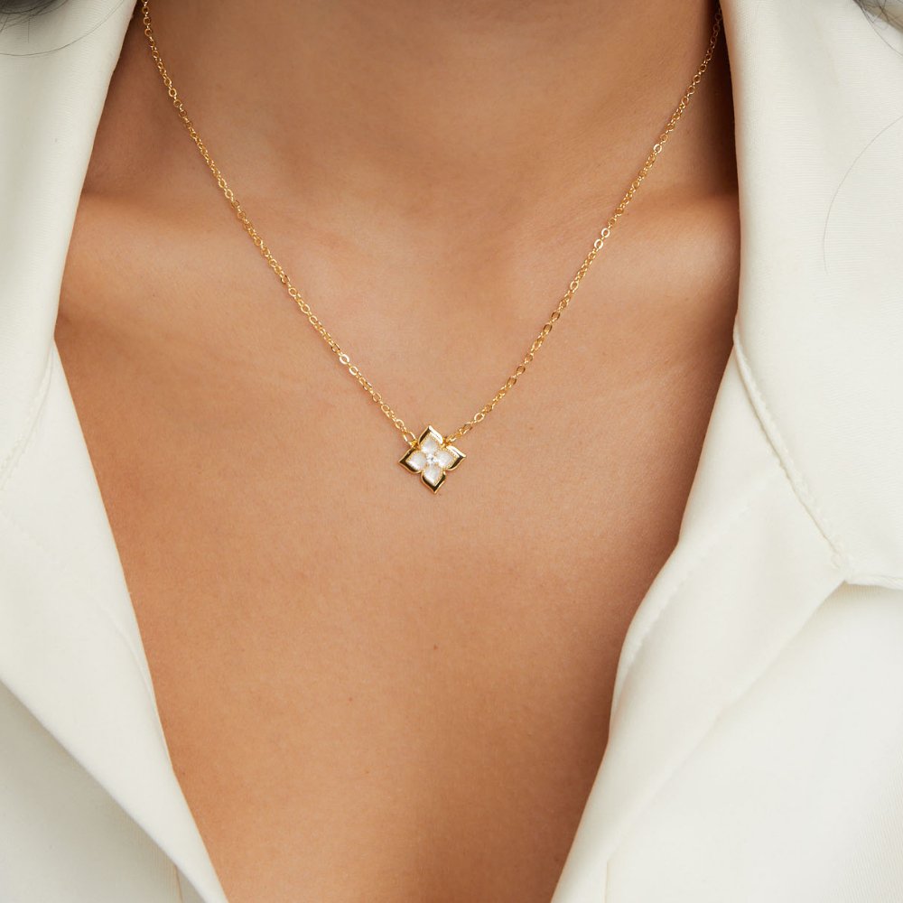 Collana Clover Iris Bianco Dalia