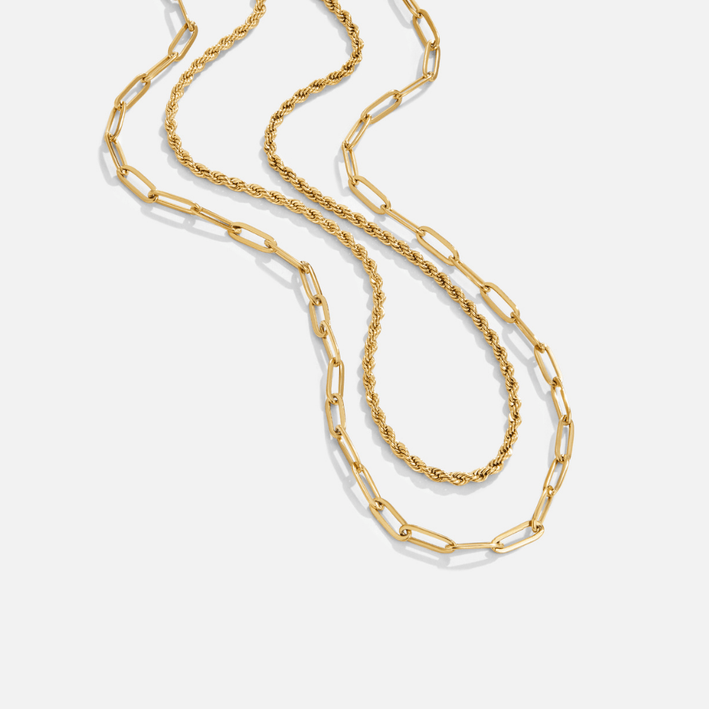 Collana a Catena Paperclip a Strati Dara