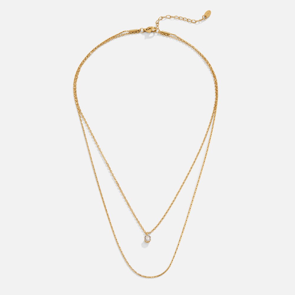 Collana a Strati Cristallo e Oro Dina