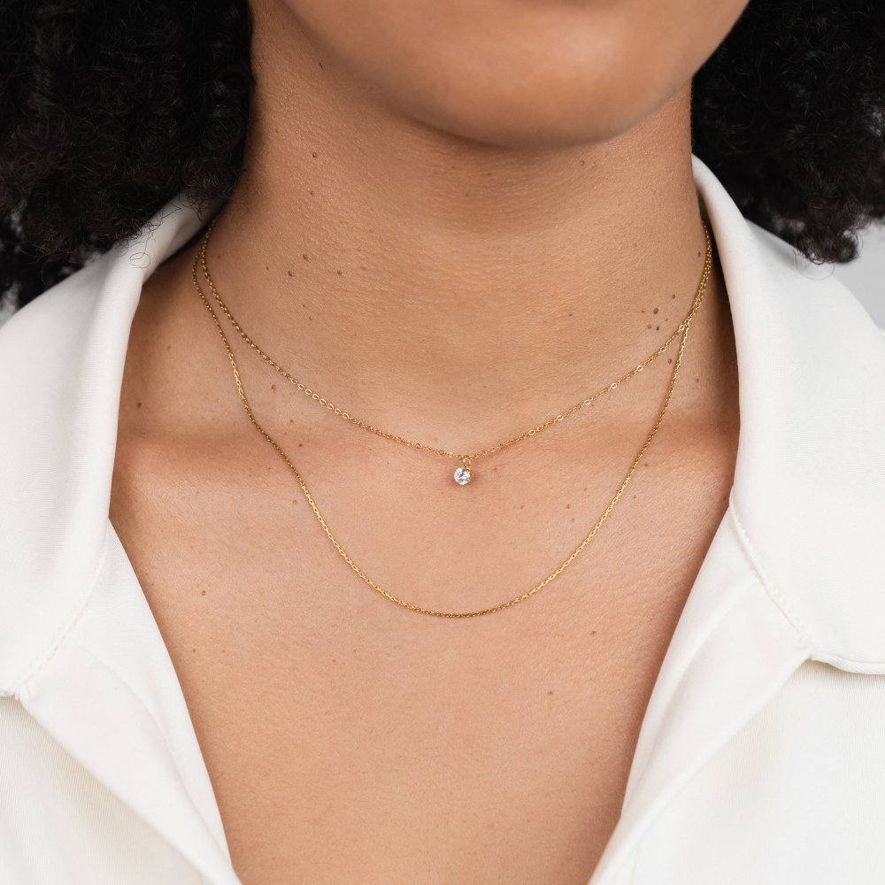 Collana a Strati Cristallo e Oro Dina