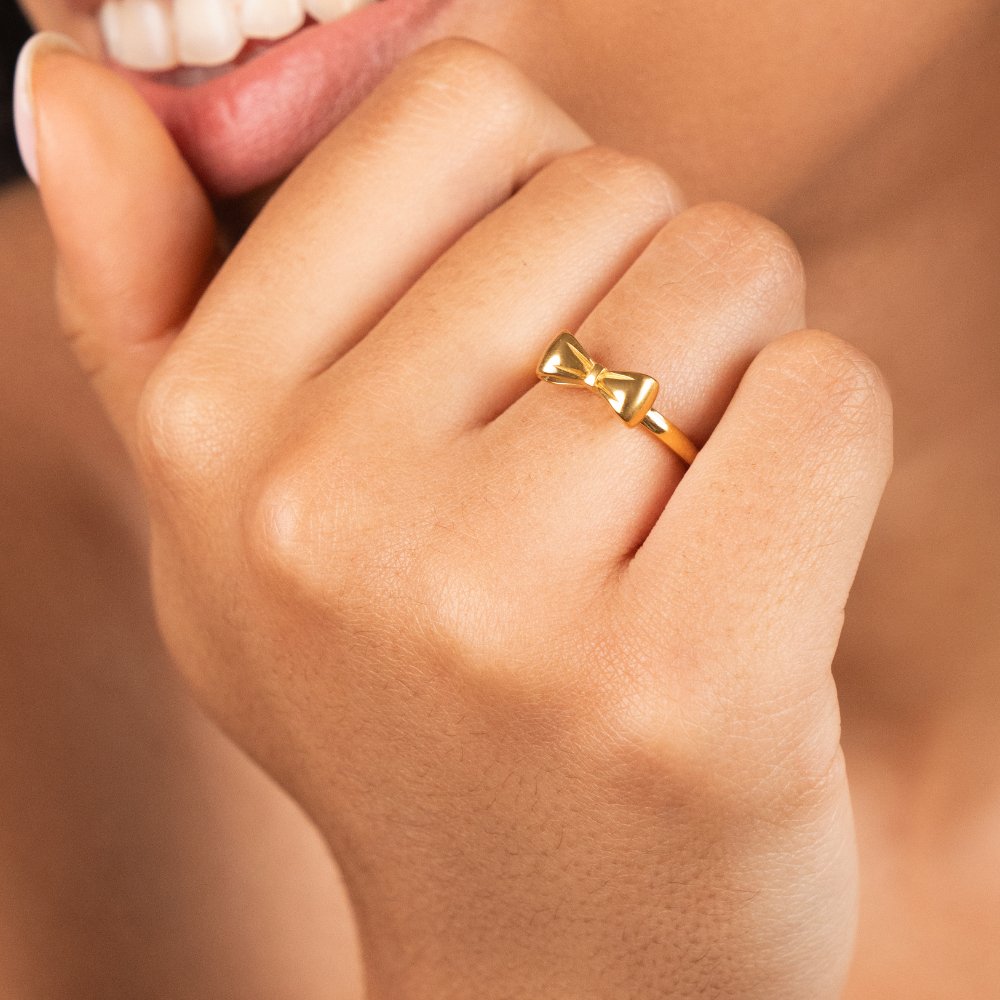 Anello Ellie con Fiocco Dorato