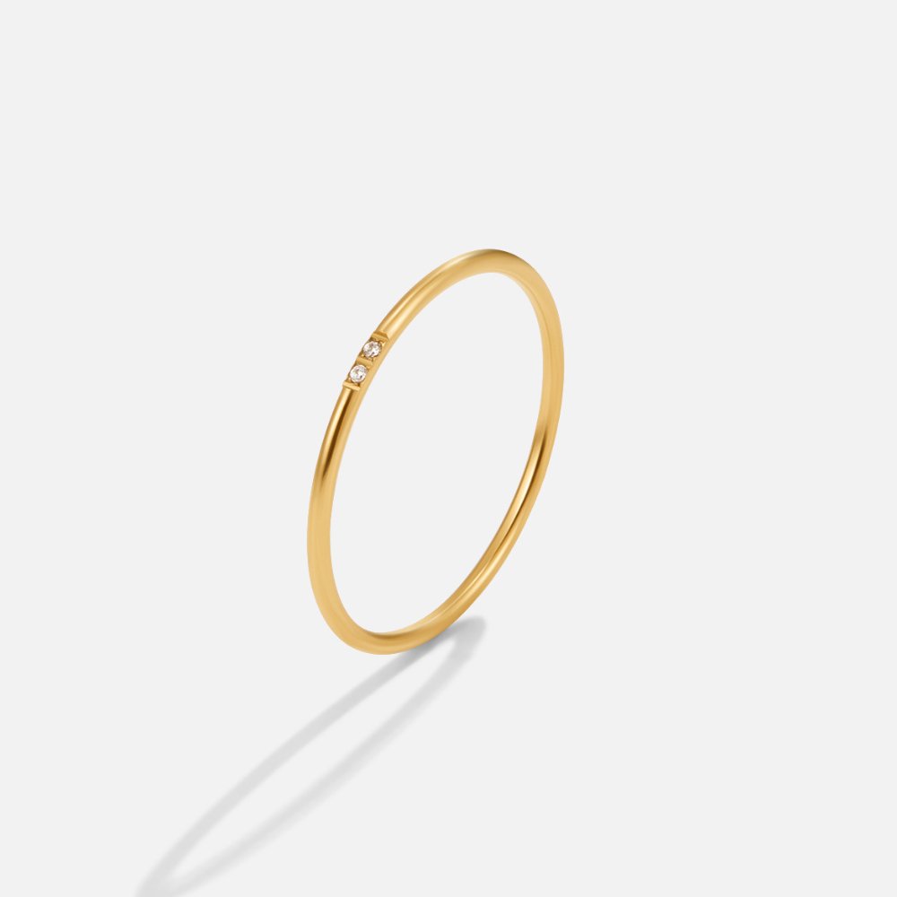 Set Anelli Fascia Eula Oro e Cristallo