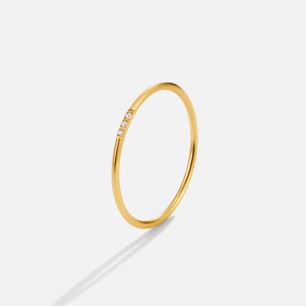 Set Anelli Fascia Eula Oro e Cristallo