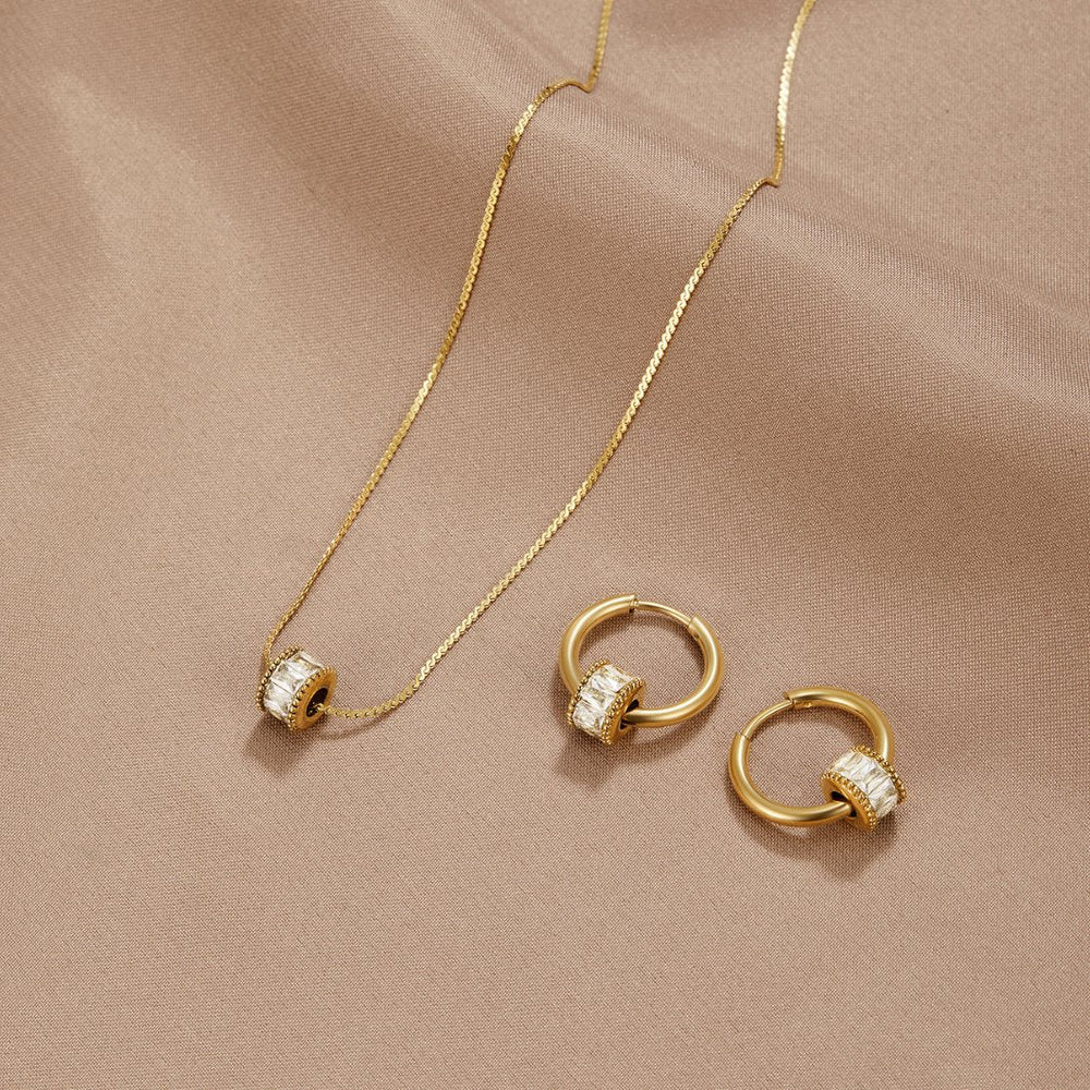 Orecchini a Cerchio Gigi Cristallo Oro 18K