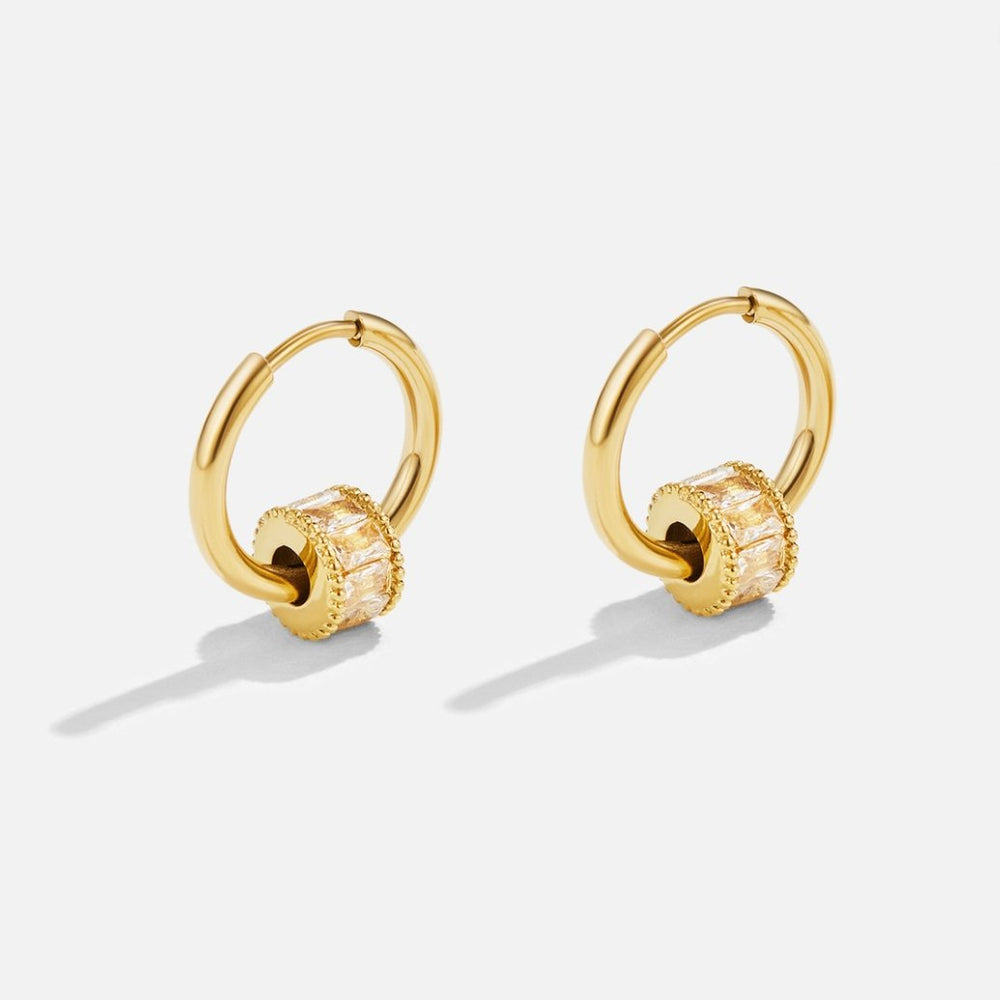 Orecchini a Cerchio Gigi Cristallo Oro 18K