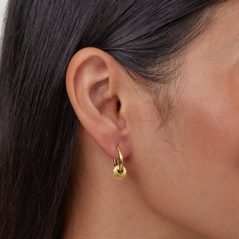 Orecchini a Cerchio Gigi Cristallo Oro 18K