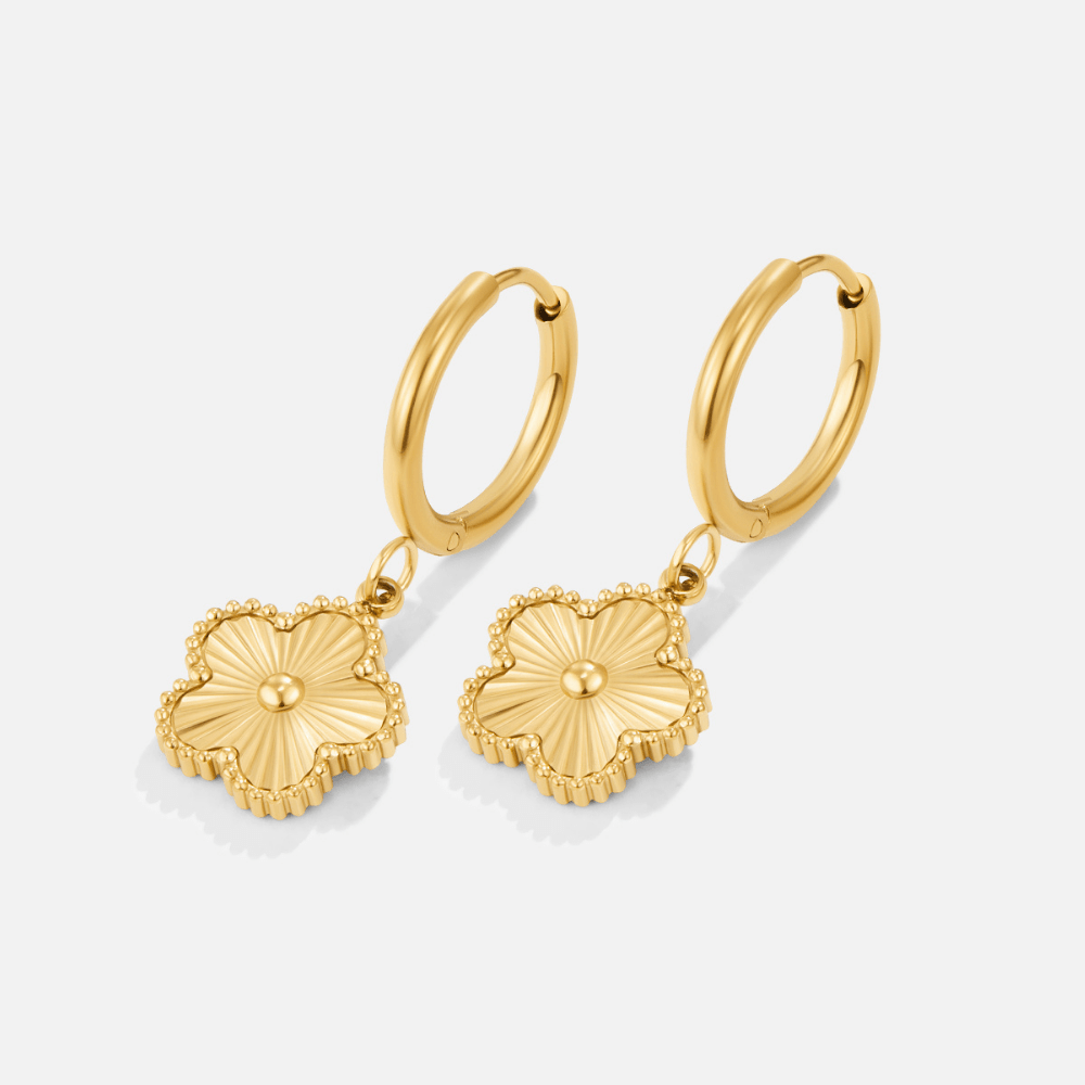 Orecchini a Cerchio Clover Dorato