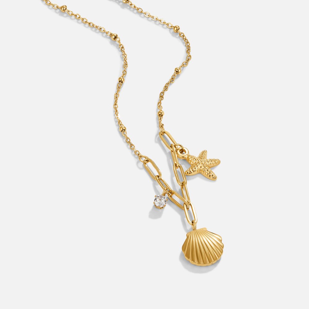 Collana Conchiglia e Stella Marina Dorata