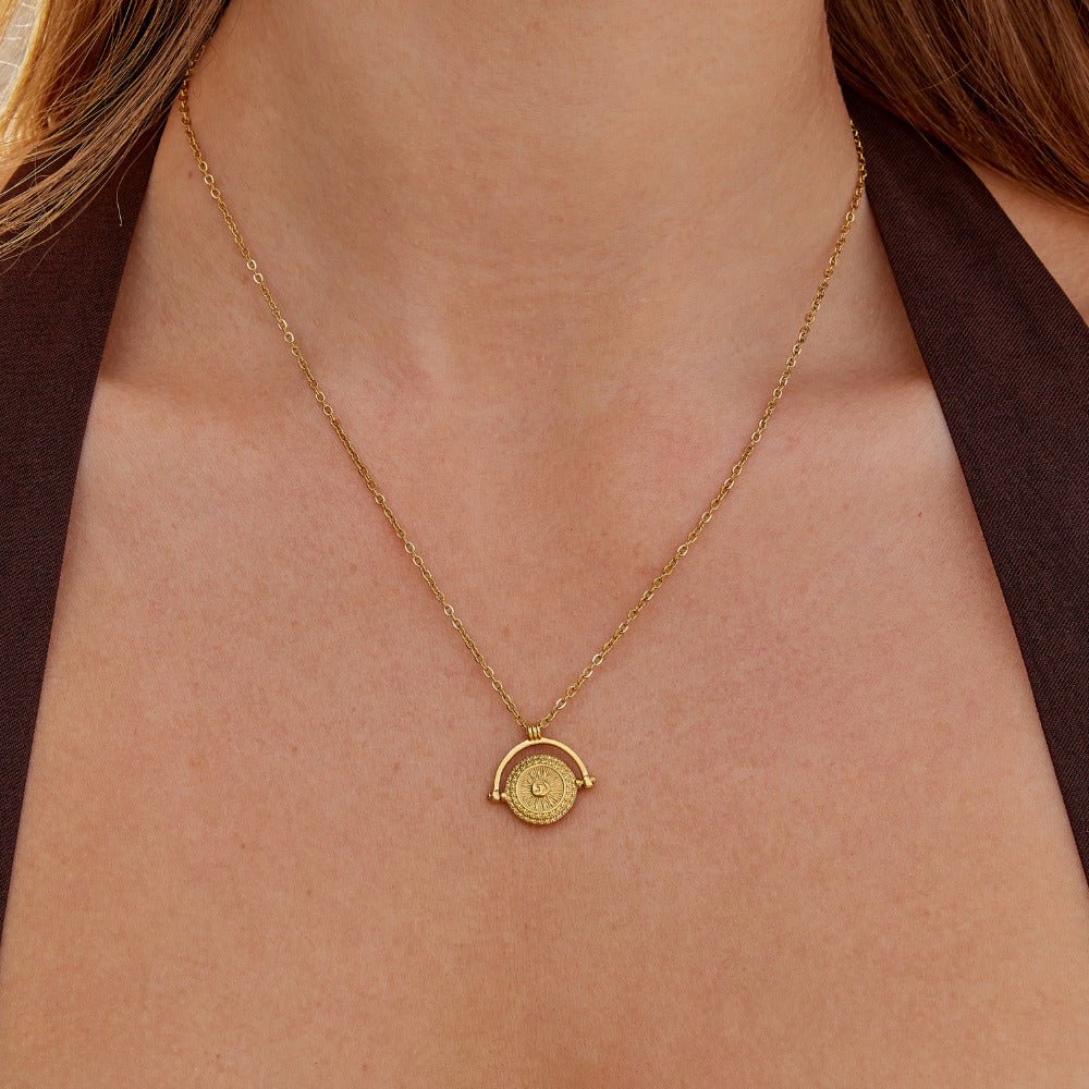 Collana Moneta Sole Dorato