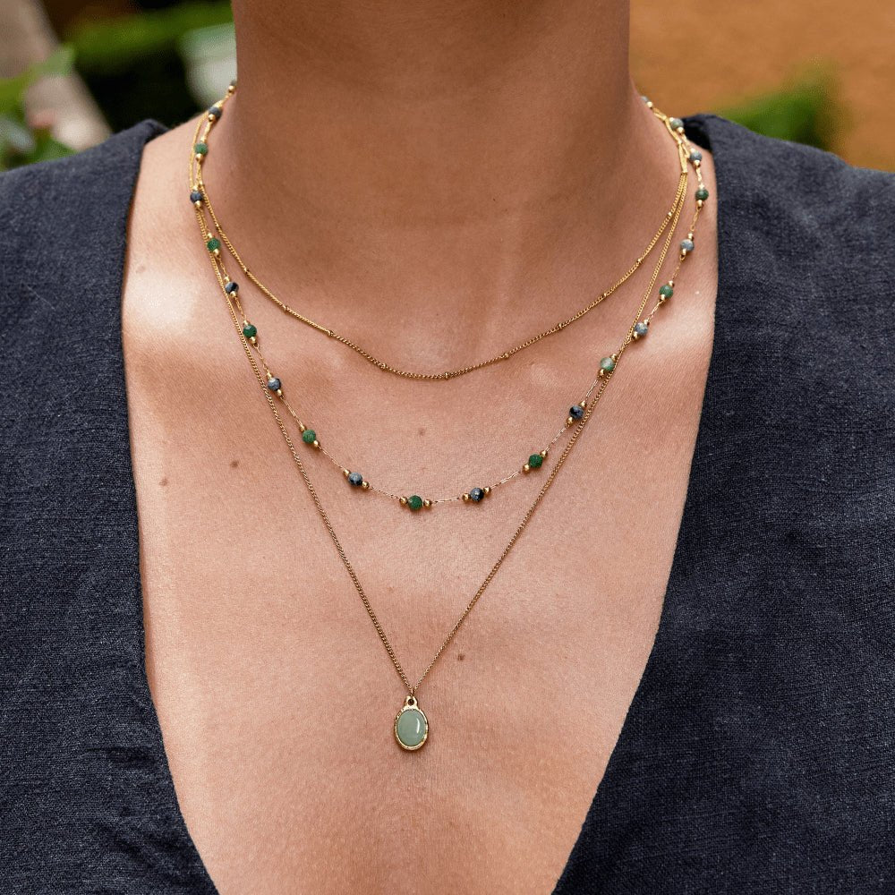 Collana con Ciondolo Avventurina Verde