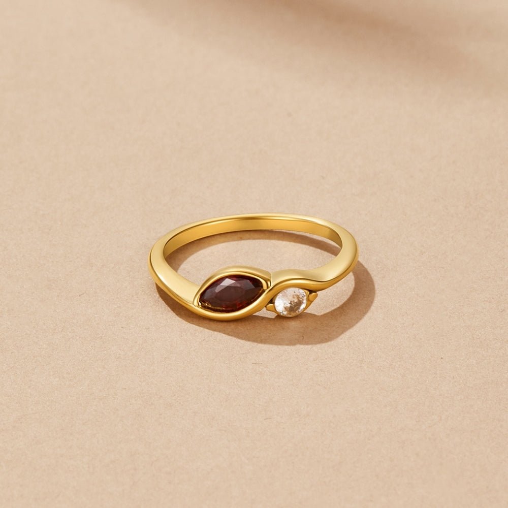Anello Infinito Cristallo Granato Rosso