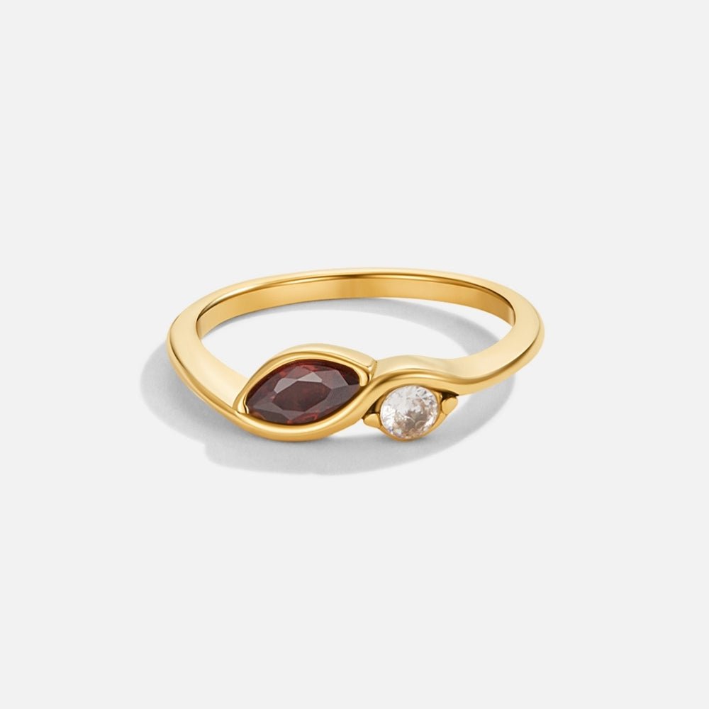 Anello Infinito Cristallo Granato Rosso