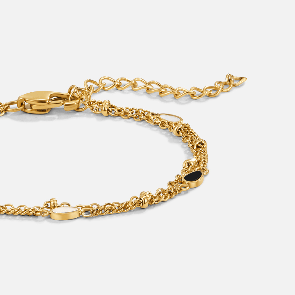 Bracciale a Strati Pietra Bianca e Nera