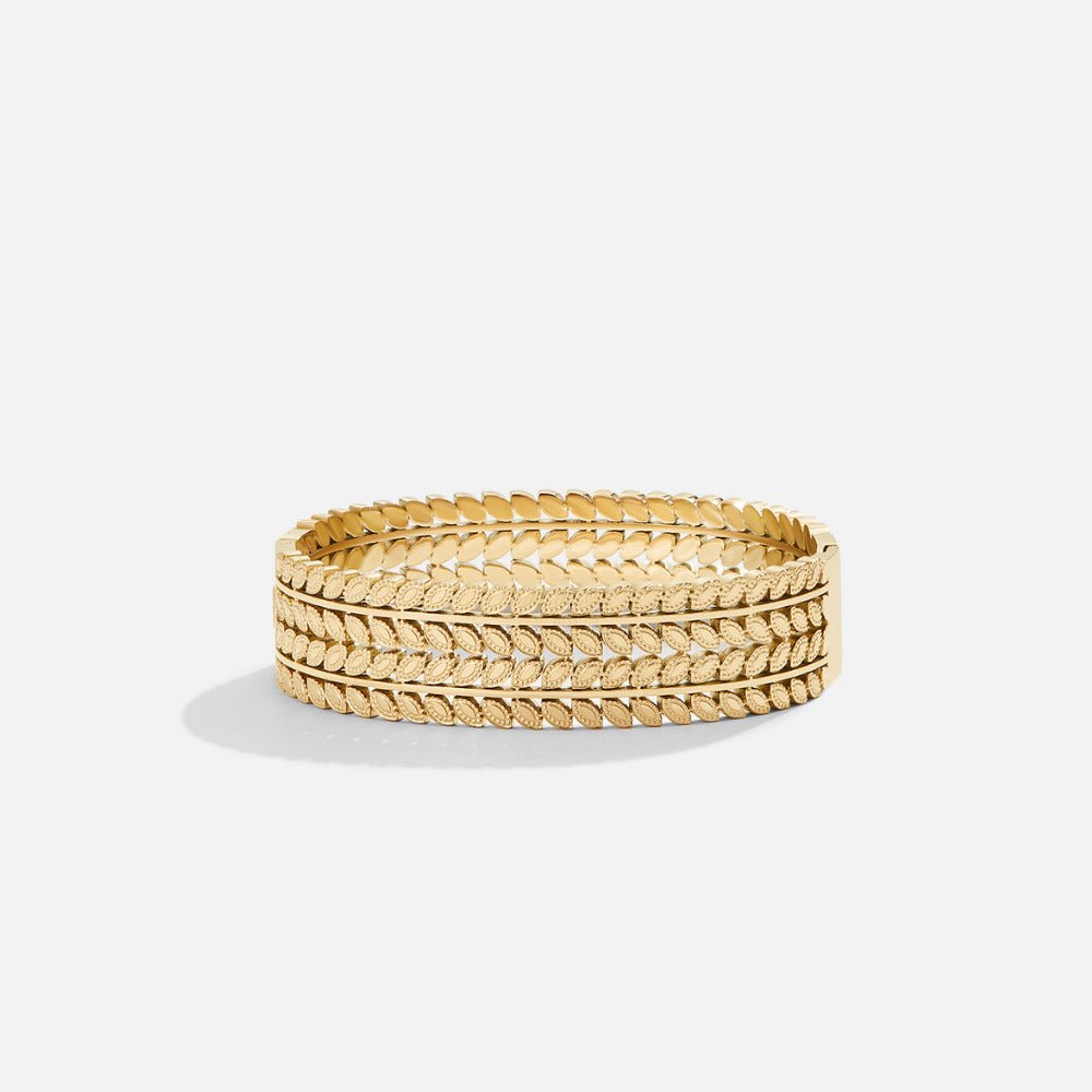 Bangle a Strati Foglia Oro