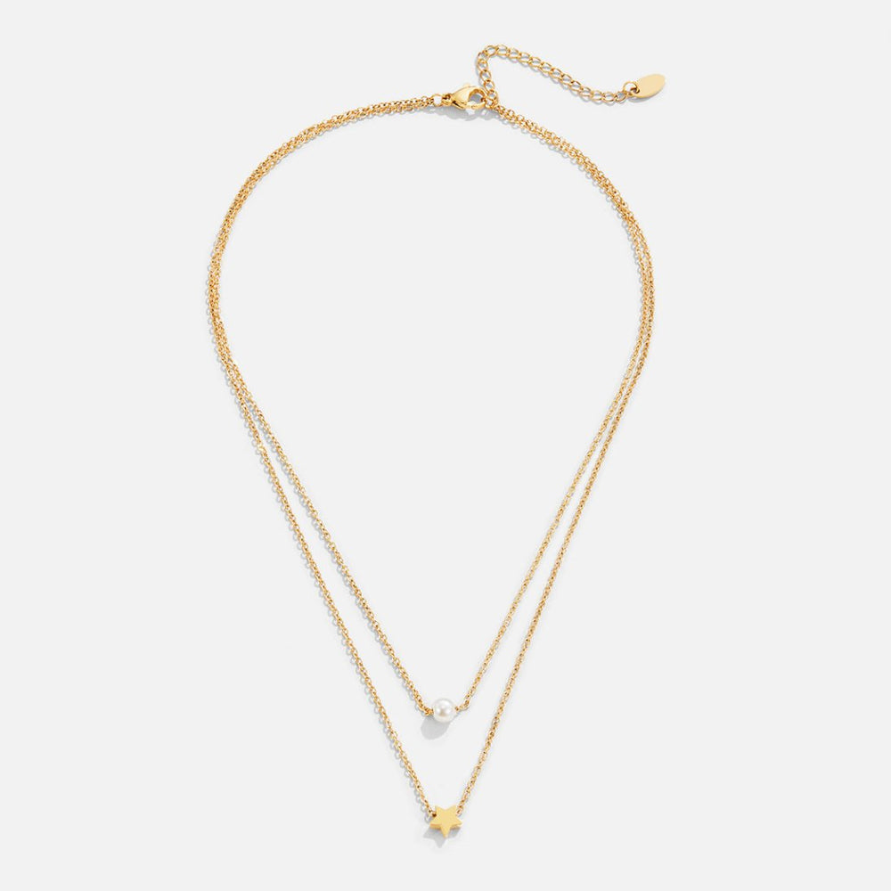 Collana a Strati Stella e Perla Oro
