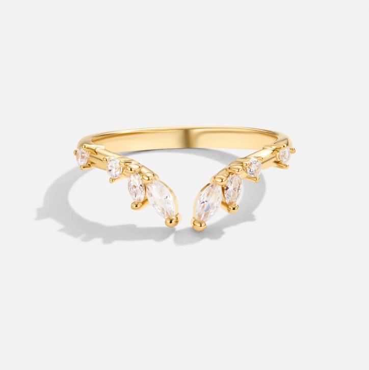 Anello Tralcio Cristallo Lily Oro