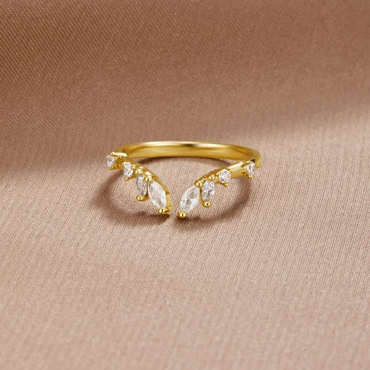 Anello Tralcio Cristallo Lily Oro