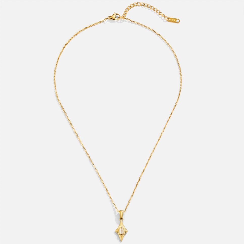 Collana Opale Bianco Luna Oro