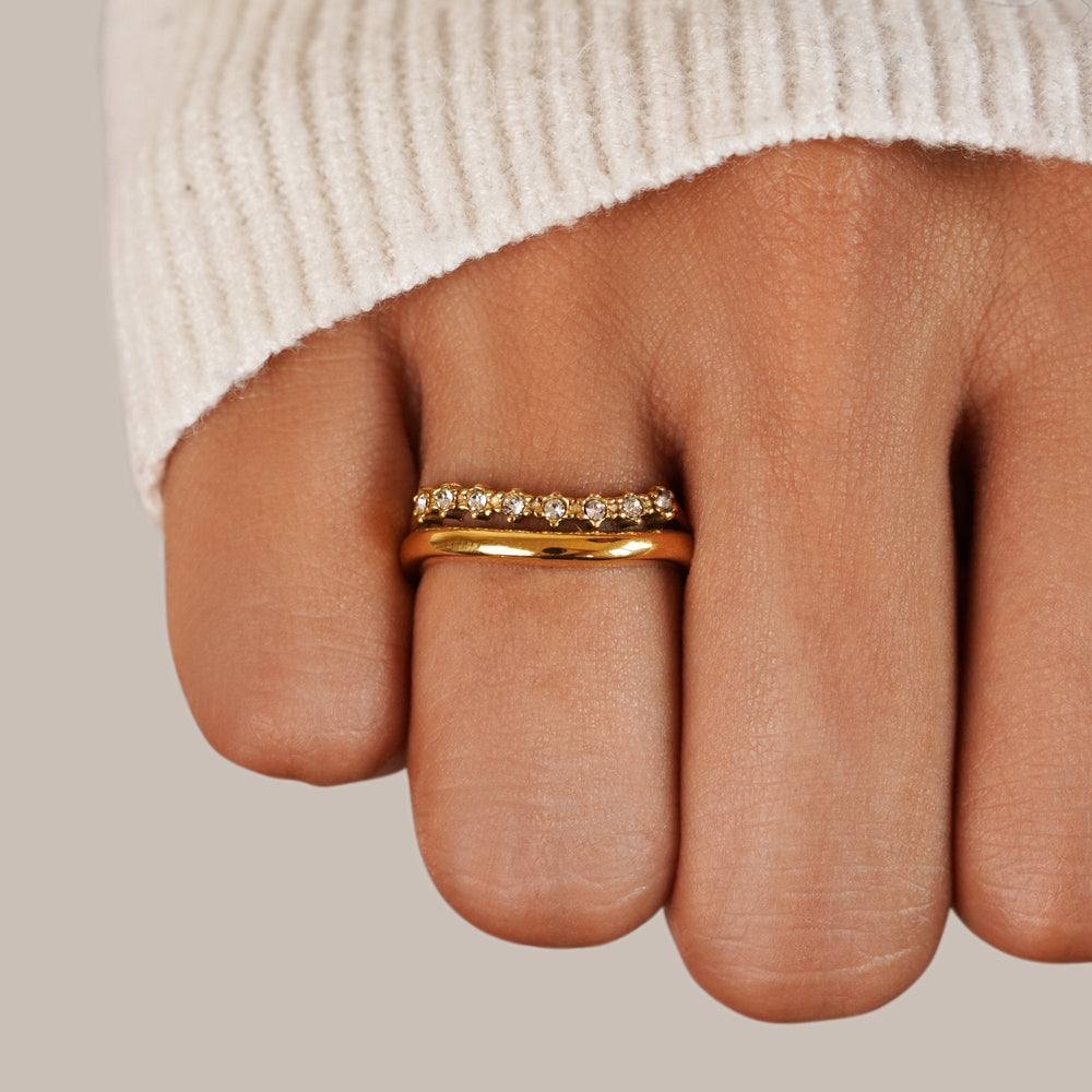 Anello a Strati Cristallo Bianco Marissa