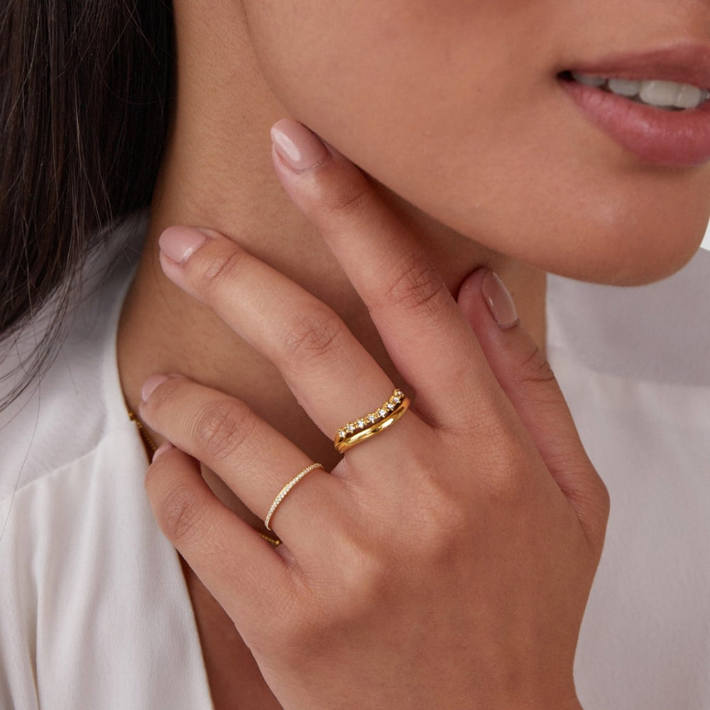 Anello a Strati Cristallo Bianco Marissa