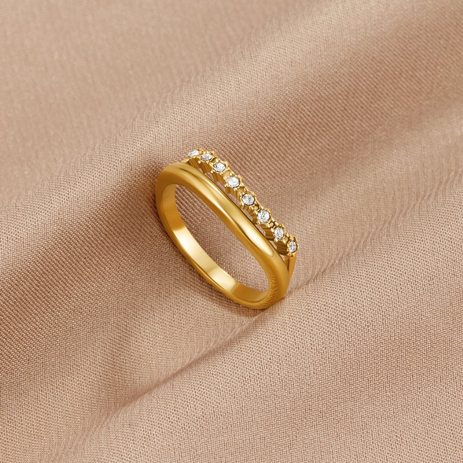Anello a Strati Cristallo Bianco Marissa