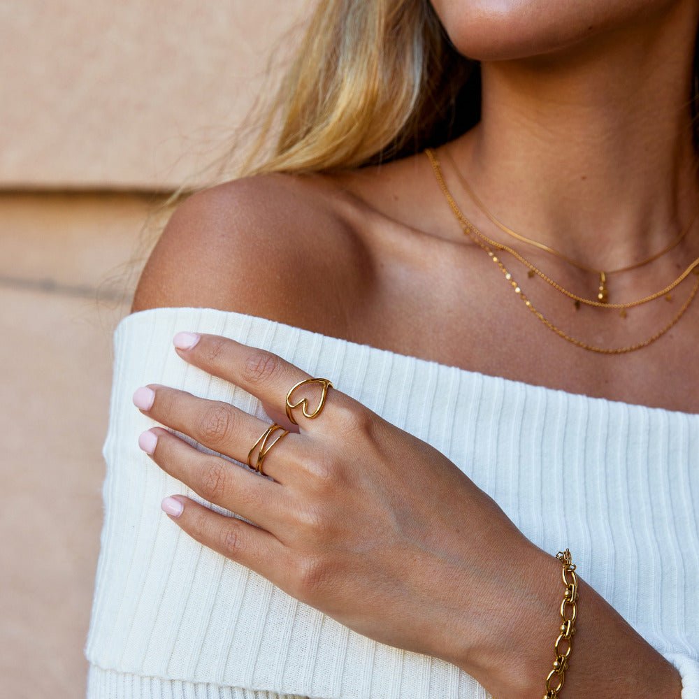 Anello Cuore Fuso Oro