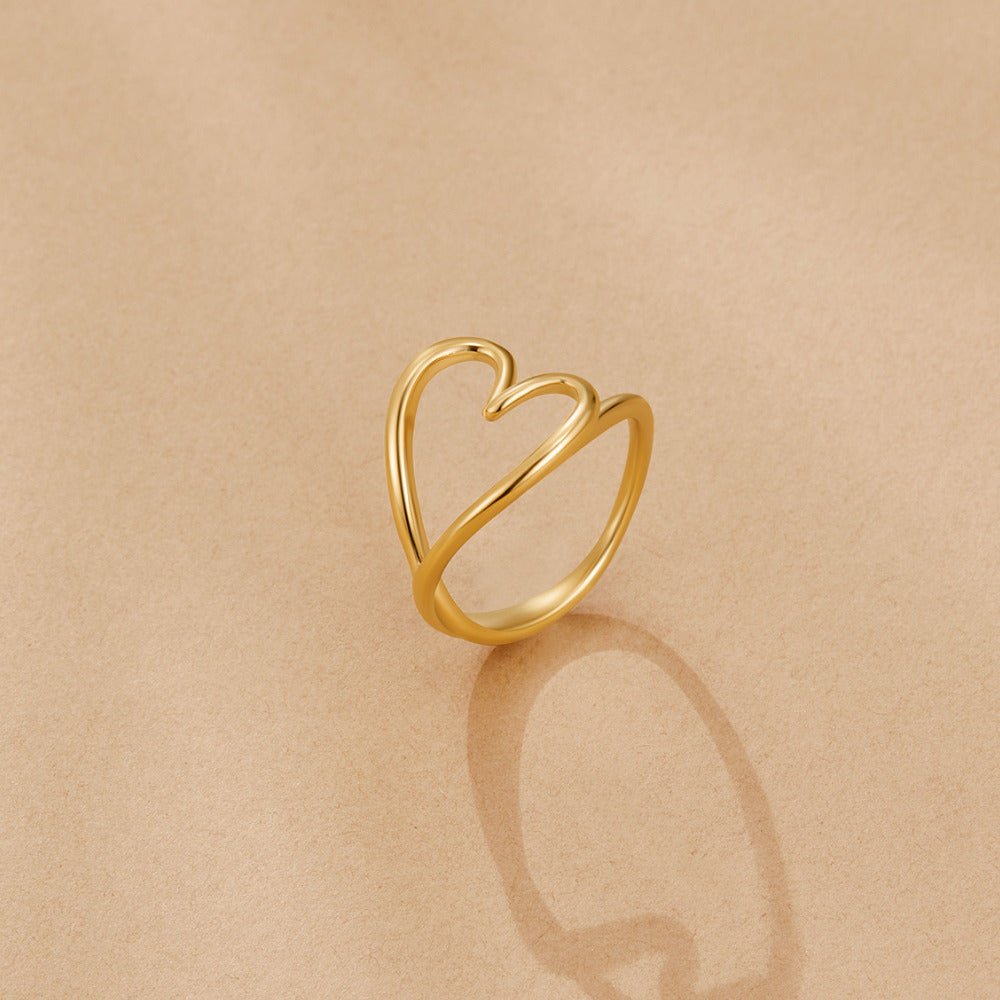Anello Cuore Fuso Oro